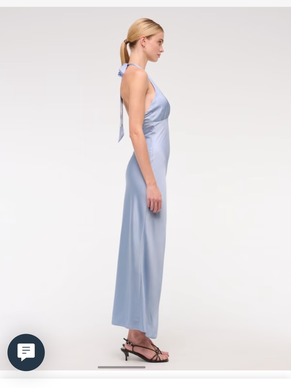 Abercrombie Julia Blue Slip Halter Maxi Dress - Size L NWT! - Picture 4 of 9